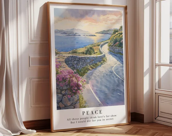 Peace Folklore Album Watercolor Art Print