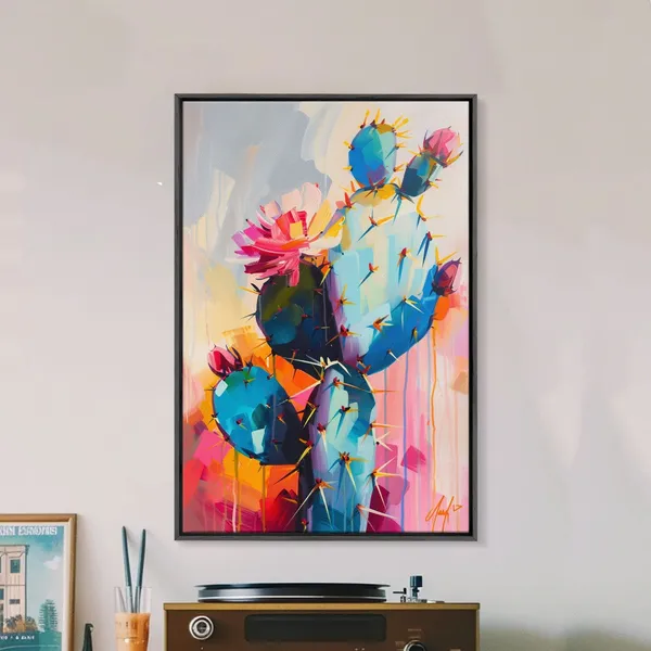 Flowering Cactus Modern Desert Plant Art Print