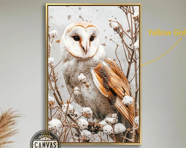 Snowy Owl Holiday Winter Wildlife Wall Art Print