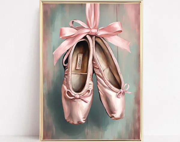 Ballet Shoes Coquette Vintage Balletcore Art Print