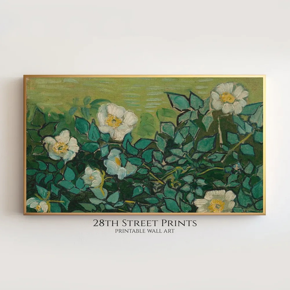 Van Gogh Wild Roses Vintage Art Print - Image 3