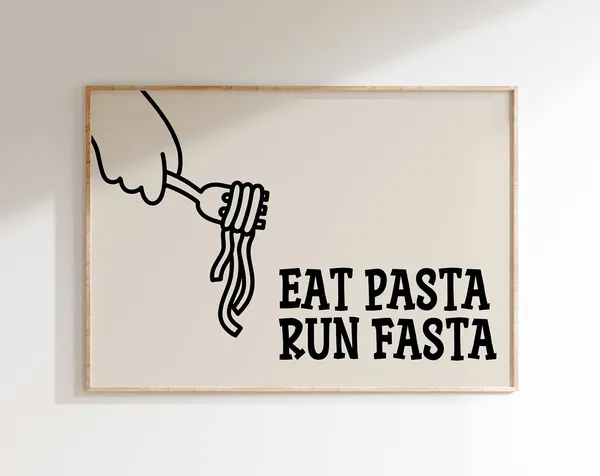 Pasta Quote Retro Kitchen Decor Art Print