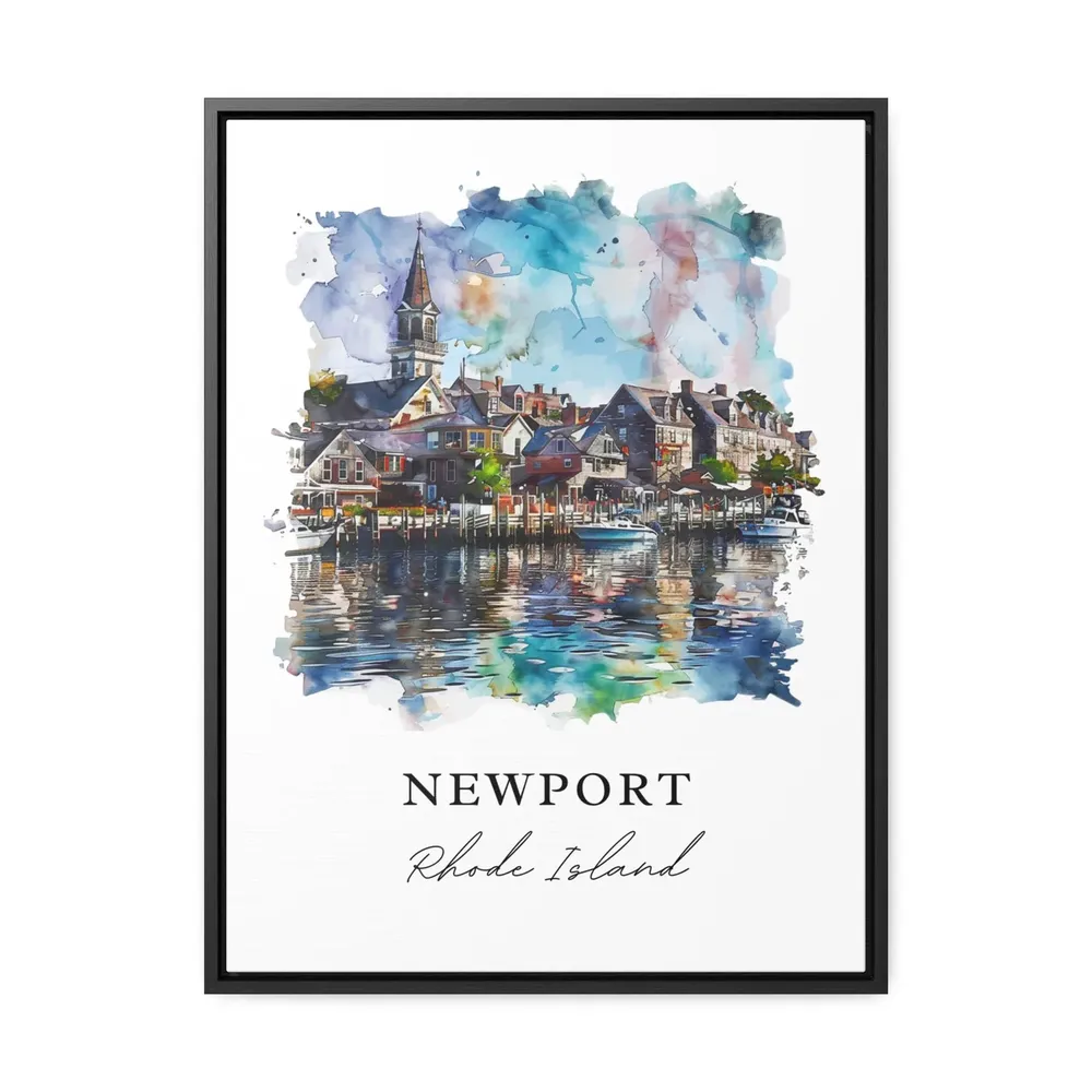 Newport Ri Watercolor Travel Poster, Aquidneck - Image 3