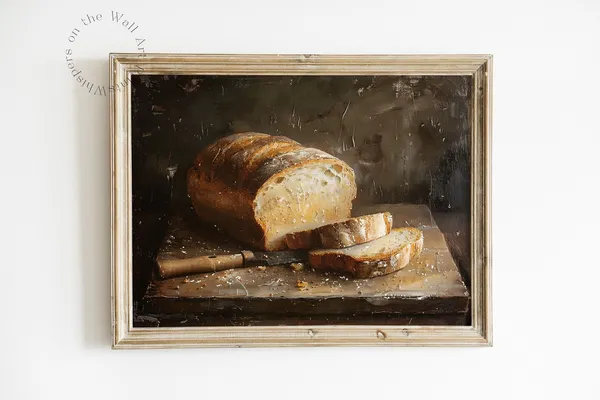 Sourdough Bread Kitchen Art, Rustic Farmhouse Print