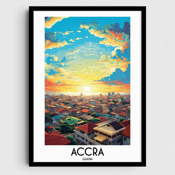 Accra Travel Poster, Ghana Home Decor Print
