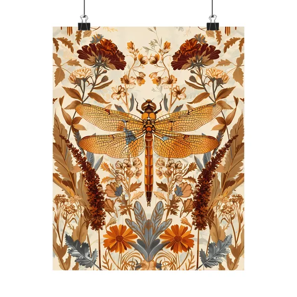 William Morris Dragonfly Autumn Art Print