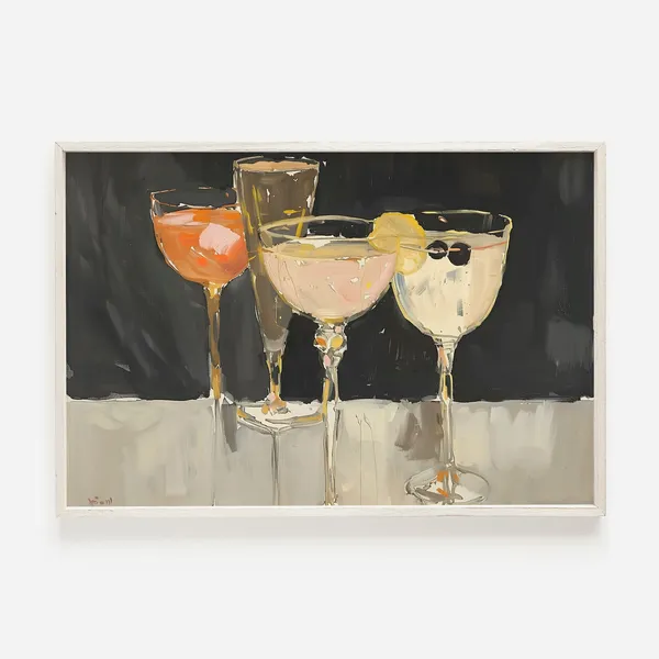 Bellini Cocktail Vintage Style Art Print