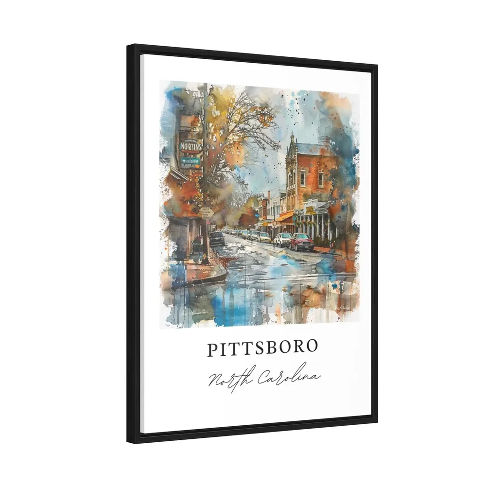 Pittsboro NC Watercolor Travel Poster, Chatham County - Image 2