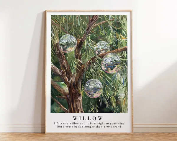 Willow Tree Watercolor Art Print, Evermore Style