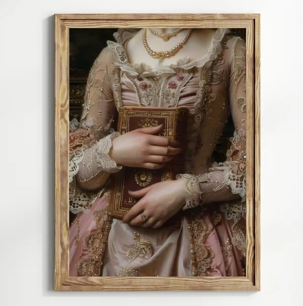 Victorian Bookish Woman, Vintage Art Print