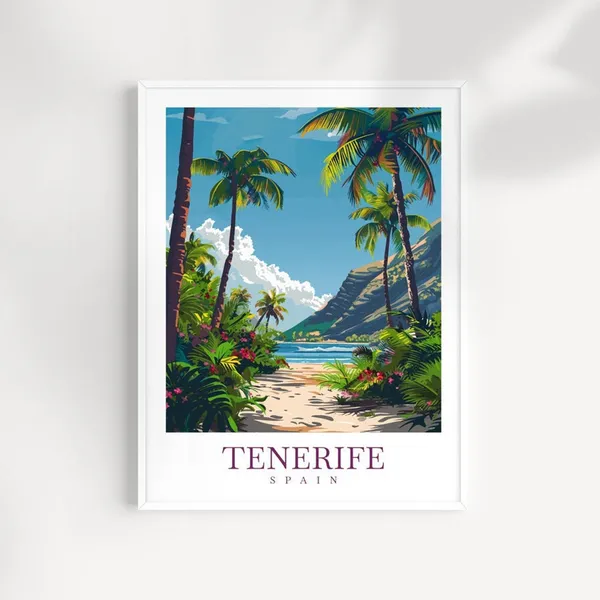Tenerife Travel Poster, Spain Place Print