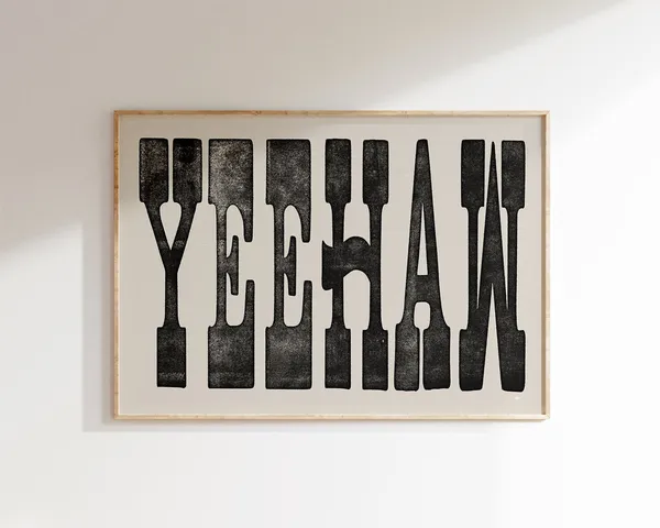 Vintage Yeehaw Howdy Art Print, Rustic Texas Decor