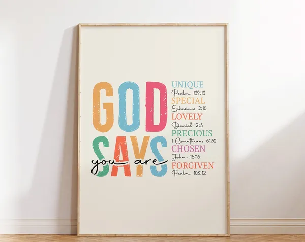 Christian Bible Scripture Wall Art Print, Religious Decor