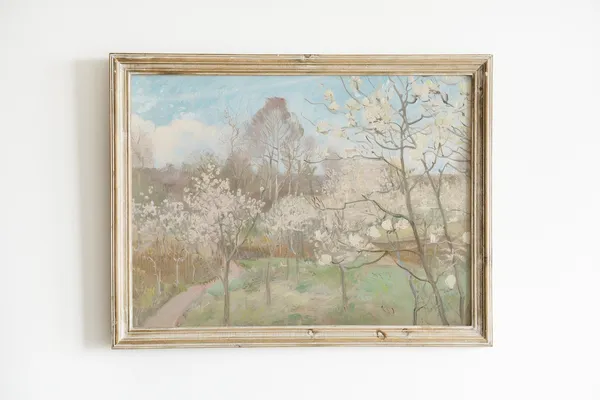 Vintage Autumn Landscape Floral Oil Painting Poster