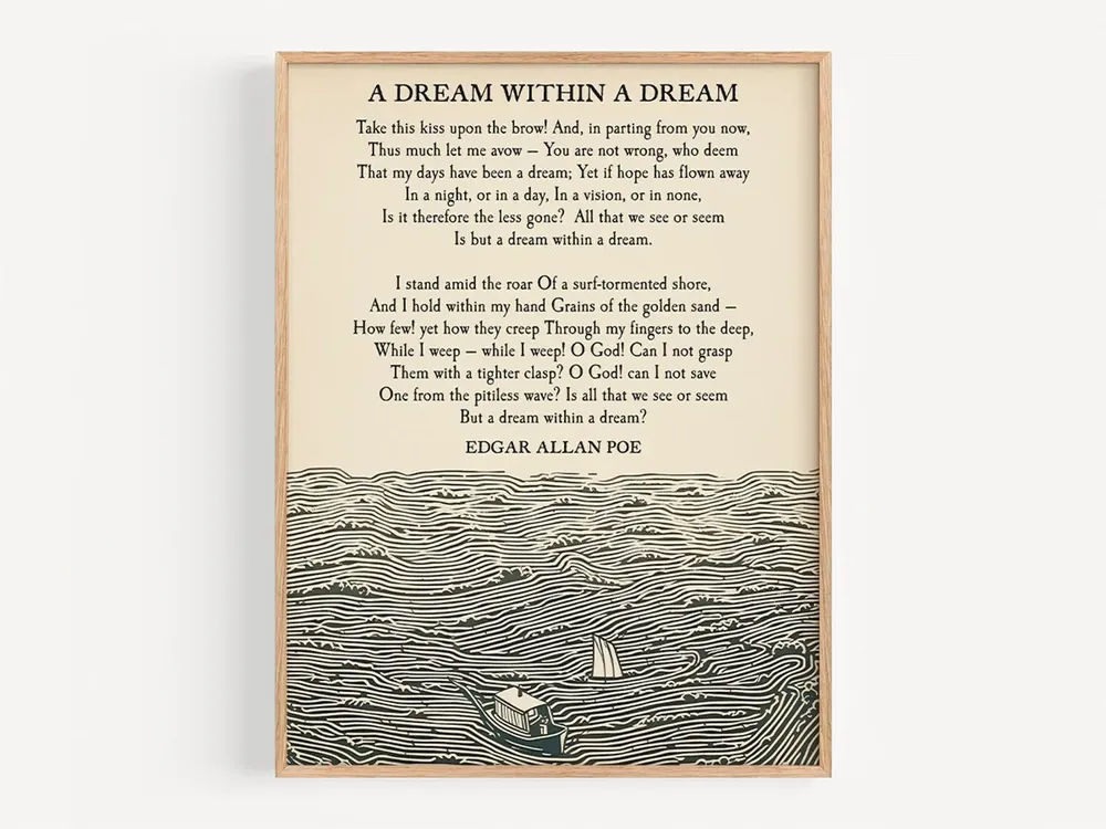 A Dream Within A Dream, Vintage Poetry Art Print