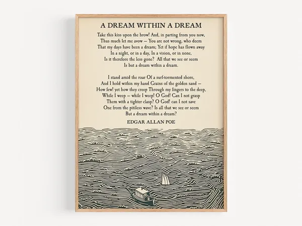 A Dream Within A Dream, Vintage Poetry Art Print