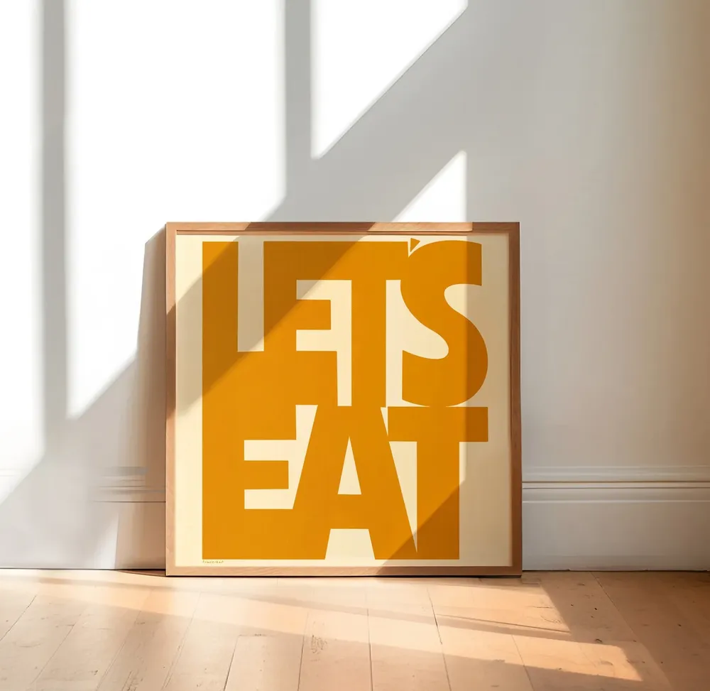 Lets Eat Kitchen Wall Art, Retro Poster