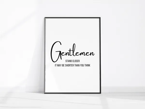Mens Restroom Funny Toilet Sign Typography Art Print