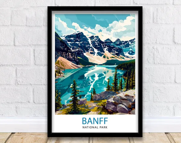 Banff National Park Travel Poster, Canadian Park Art