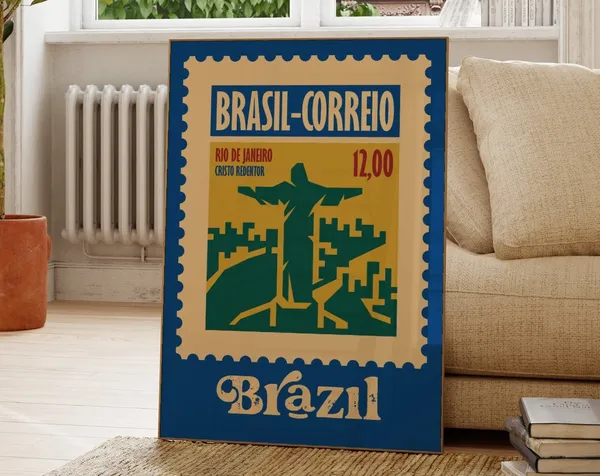 Rio Christ Vintage Travel Poster, Wall Art Print