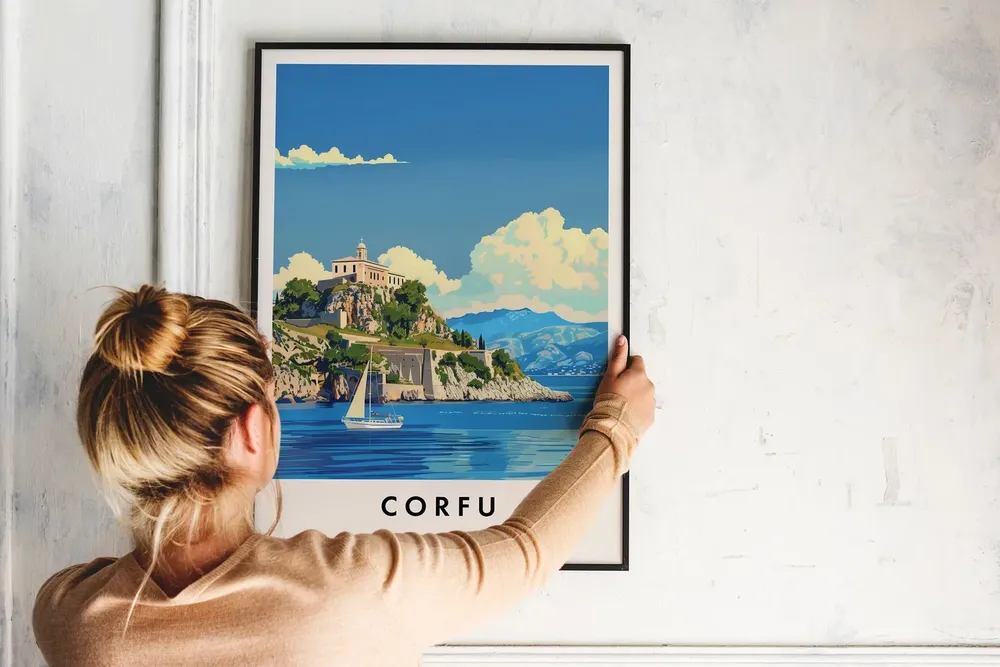 Corfu Travel Poster, Greece Travel Art - Image 2