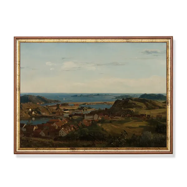 Vintage Coastal Seascape, Antique Beach Art Print