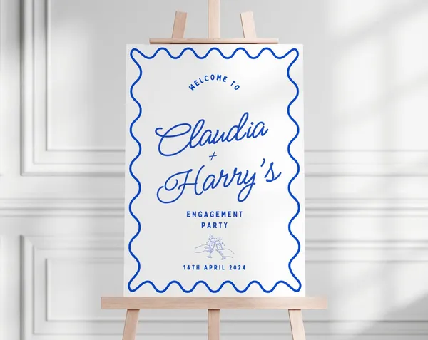 Wavy Border Welcome Sign Template, Customisable