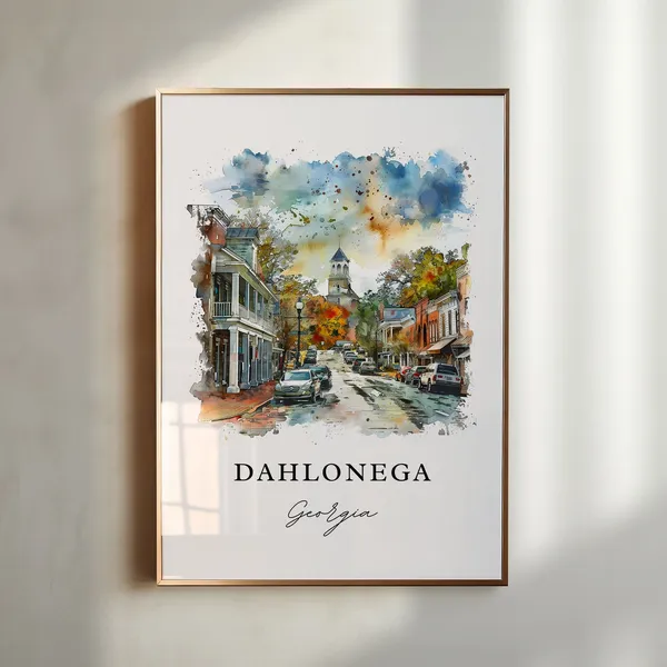 Dahlonega Georgia Watercolor Travel Poster