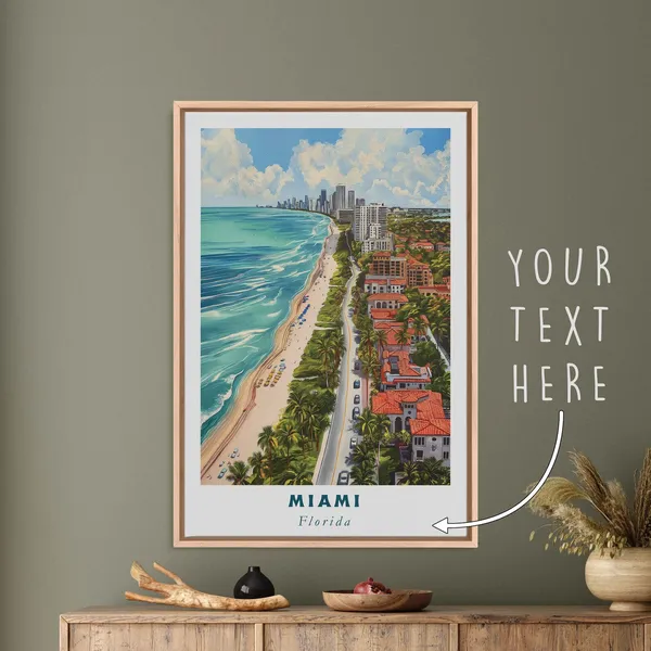 Miami Florida Acrylic Painting Travel Art Print