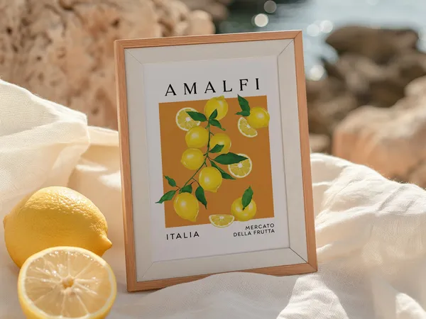 Amalfi Lemon Art Print, Italian Kitchen