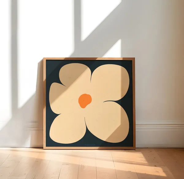 Abstract Flower Wall Art, Modern Floral Wall Art