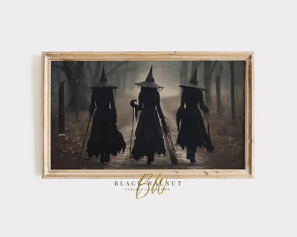 Witches Halloween Poster, Dark Academia Gothic Decor