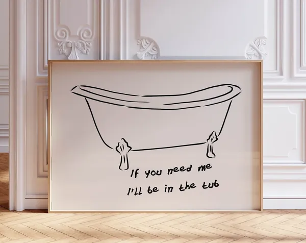 Bath Wall Art Funny Bathroom Quote, Retro Poster