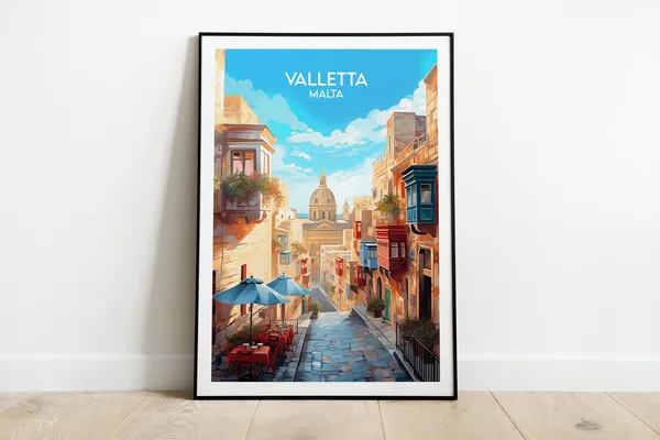 Valletta Travel Poster, Malta Custom Personalised Print