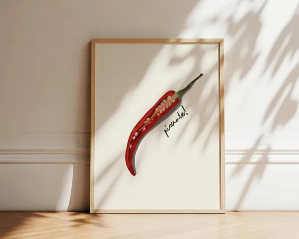 Chilli Pepper Retro Minimalist Kitchen Art Print