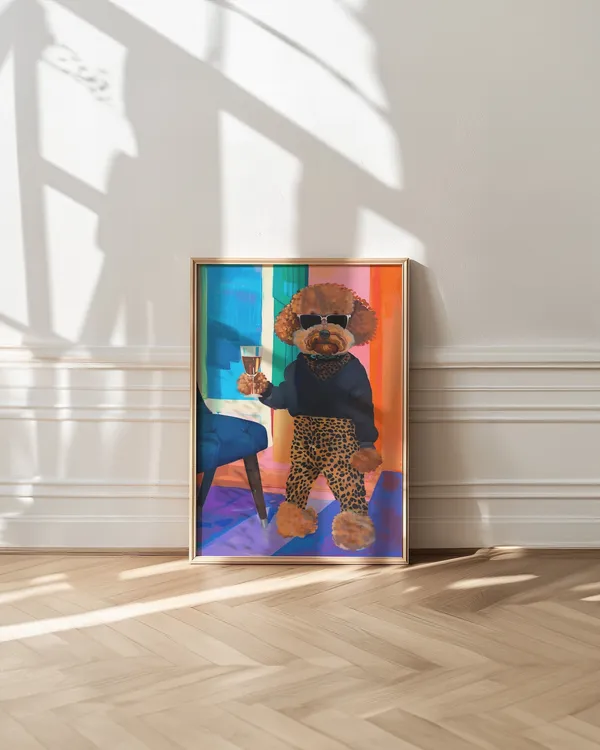 Poodle Art Print, Cute Kitsch Preppy Decor