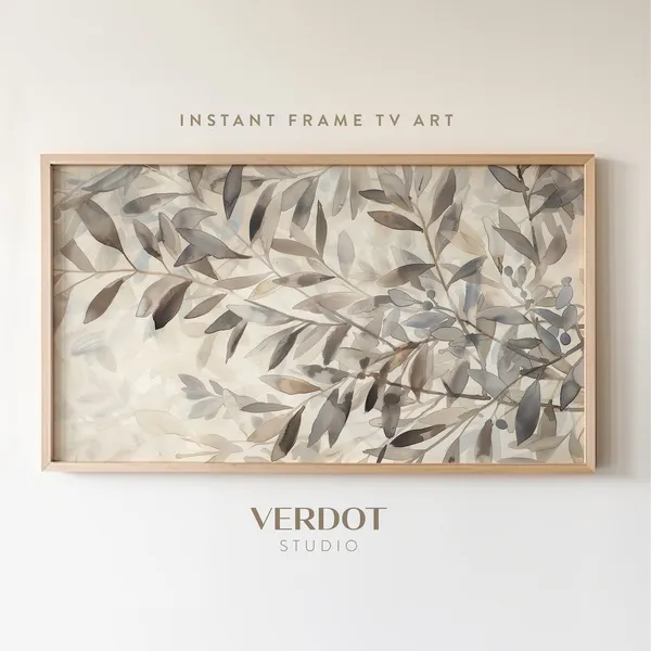 Olive Branch Botanical Summer Art Print, Neutral Decor