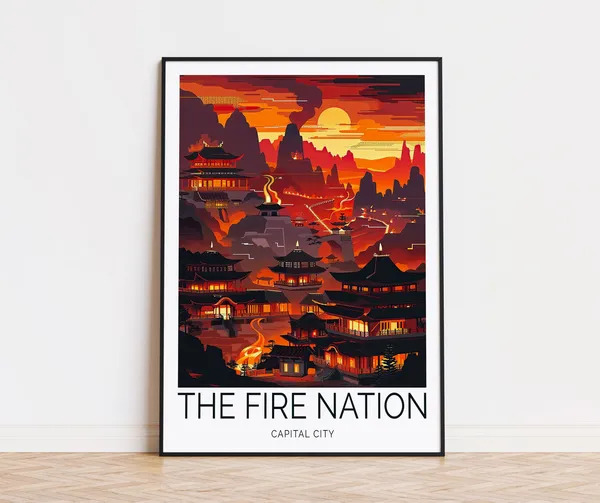 Fire Nation Travel Poster, Capital City Wall Art