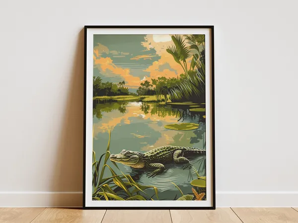 Everglades National Park Alligator Poster Print