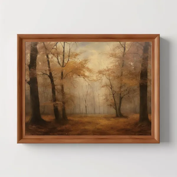Autumn Forest Rustic Country Landscape Art Print