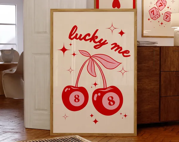 Lucky Me 8 Ball Retro Funny Kitchen Art Print