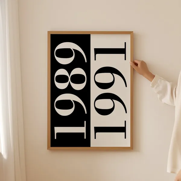 Custom Year Personalized Family Art, Minimalist Typography