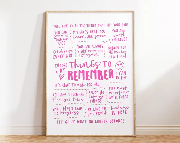 Things To Remember Inspirational Quote Art Print