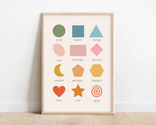Colorful Shapes Kids Wall Art, Modern Nursery Decor