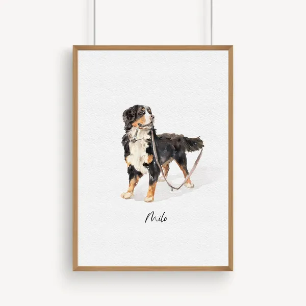 Custom Pet Portrait From Photo, Dog Memorial Print