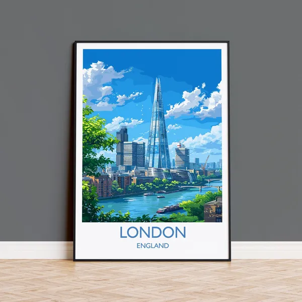London Travel Poster, The Shard Art Print