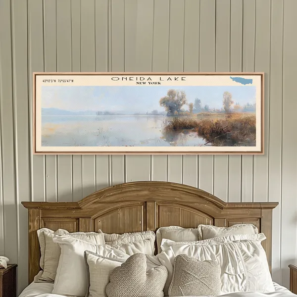 Oneida Lake Travel Poster, Lake House Landscape