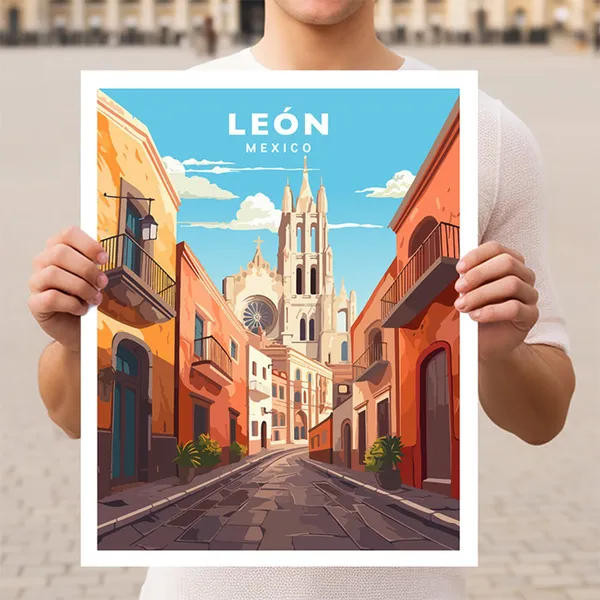 León Guanajuato Mexico Travel Poster Print