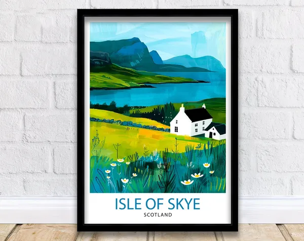 Isle Of Skye Scotland Travel Poster, Scottish Decor