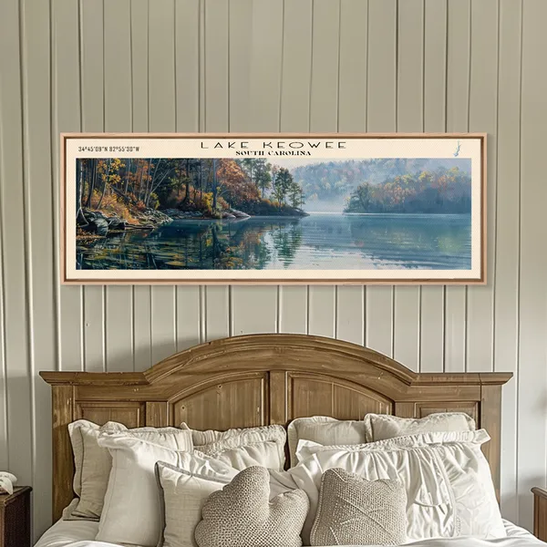 Lake Keowee South Carolina Travel Poster, Lake House Decor